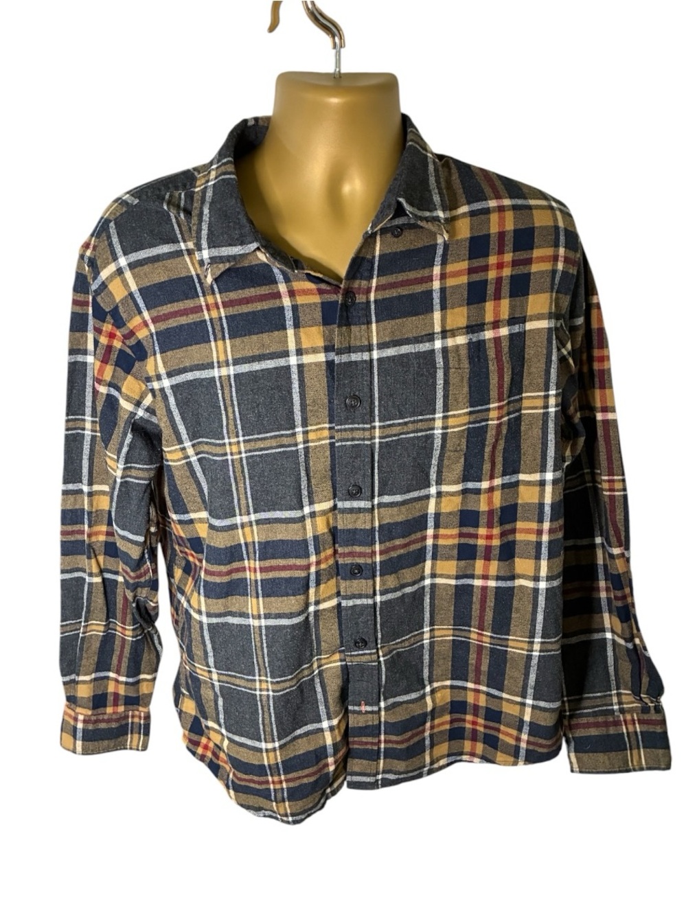 Original Weatherproof Vintage Rugged Flannel Button Up Shirt Plaid Long Sleeve L